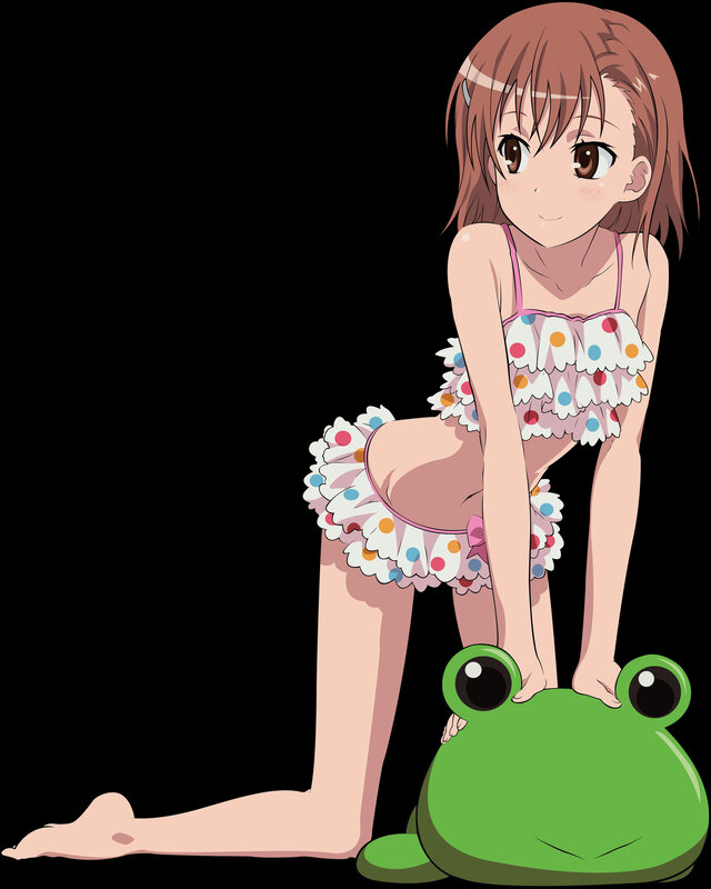 anime girl in polka dot swimsuit
