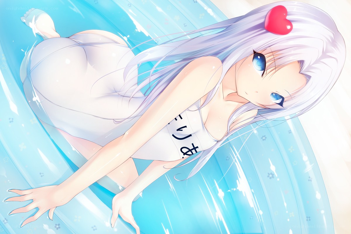 anime girl in pool float