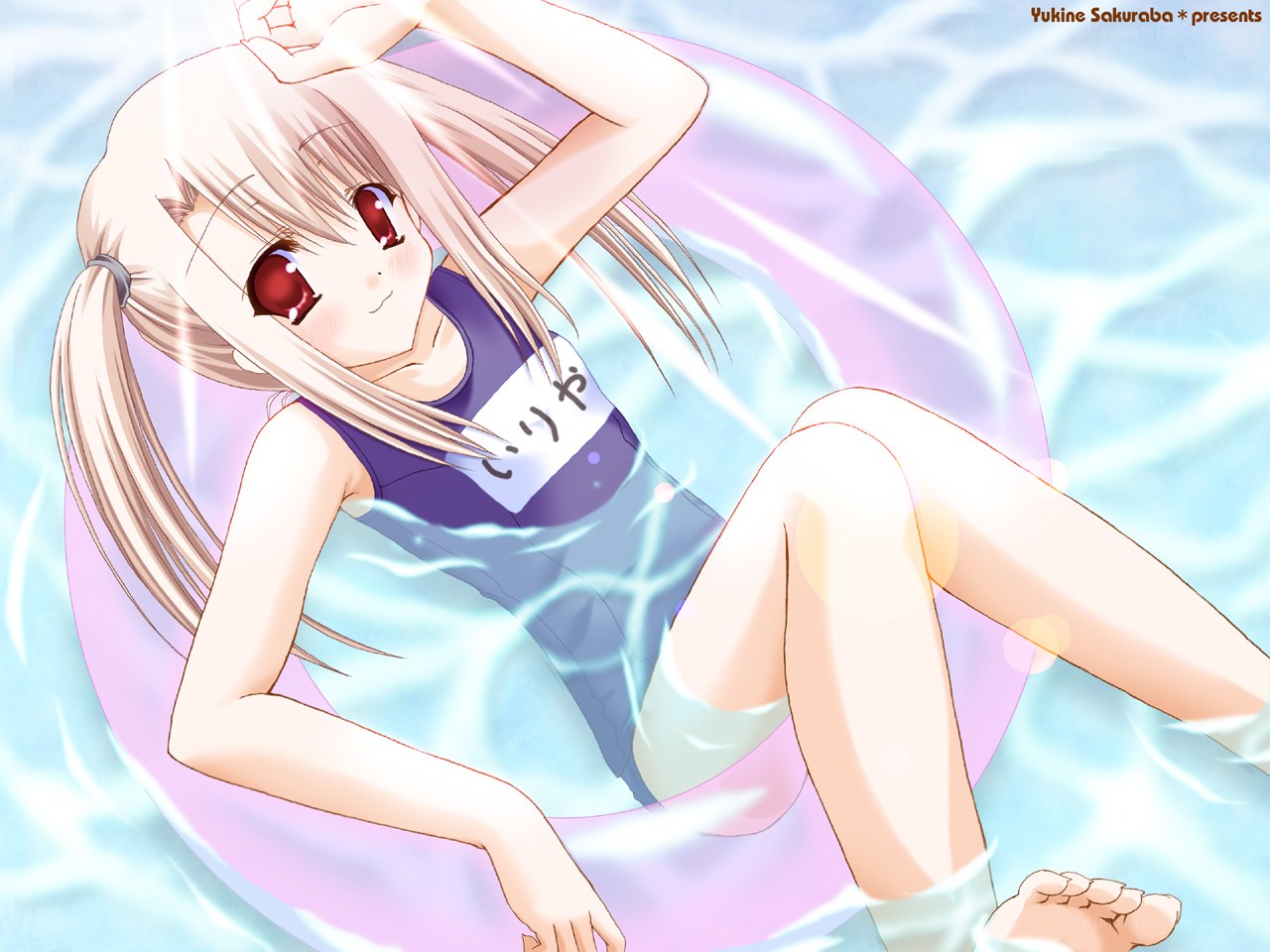 anime girl in pool float
