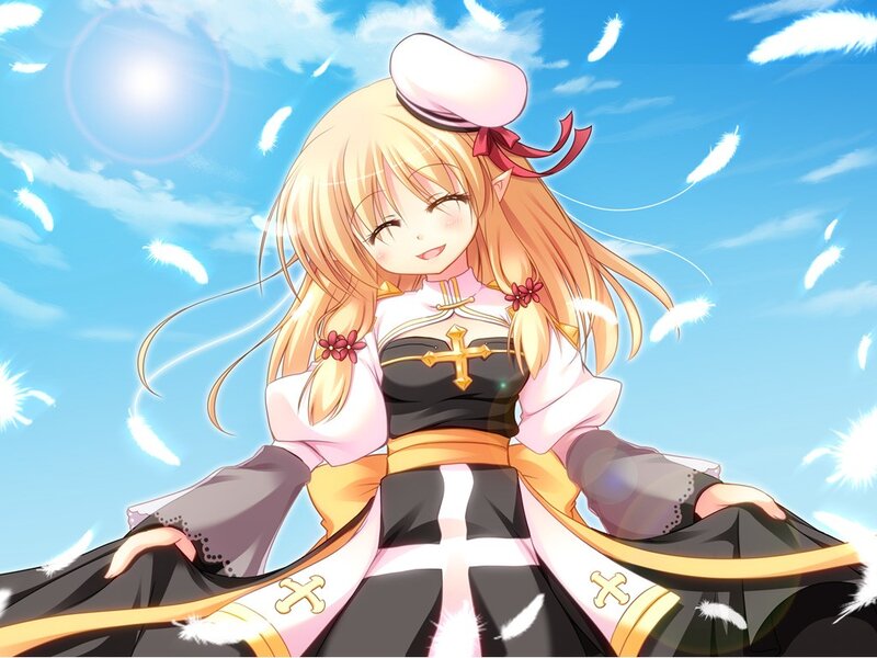 anime girl in priest outfit
