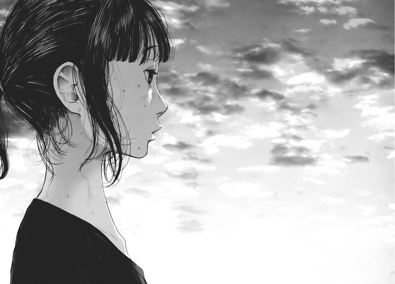 Anime Girl in Profile — Black, Melancholic