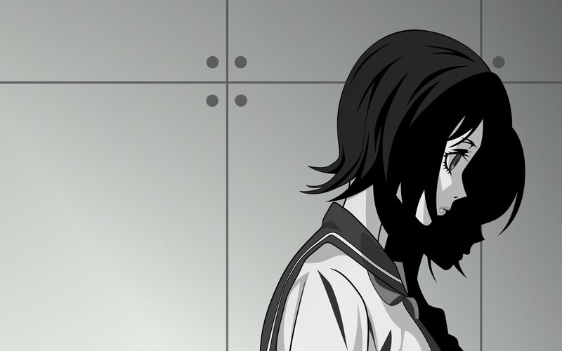 Anime Girl in Profile — Black