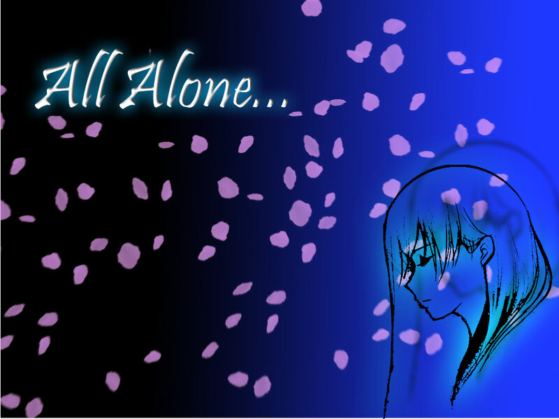 Anime Girl in Profile — Blue