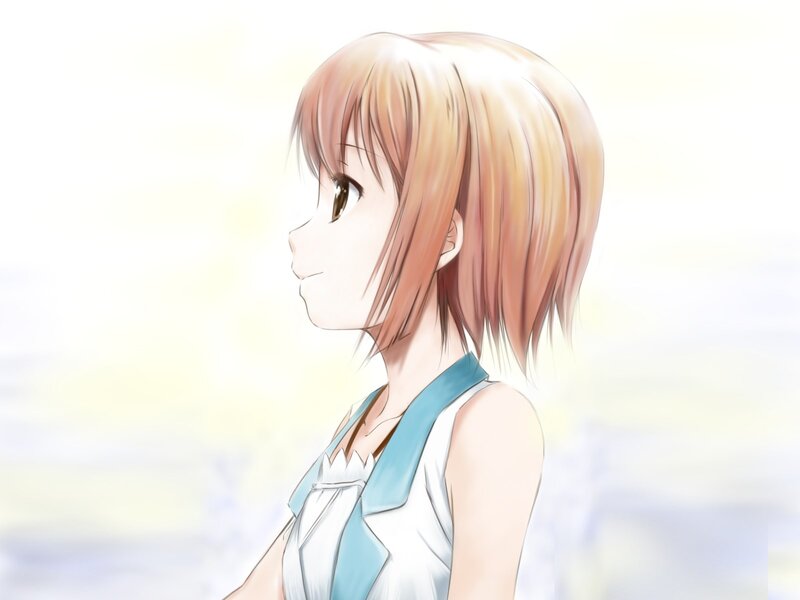 Anime Girl in Profile — White