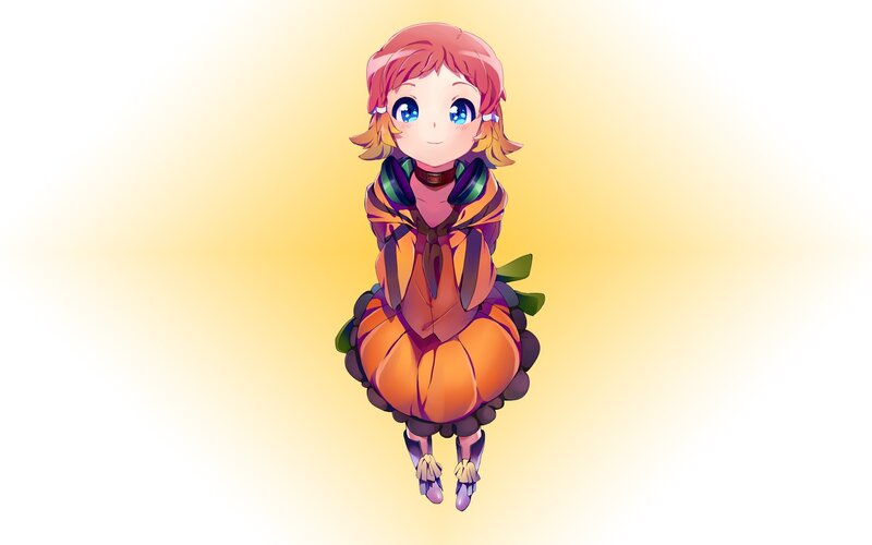 anime girl in pumpkin costume