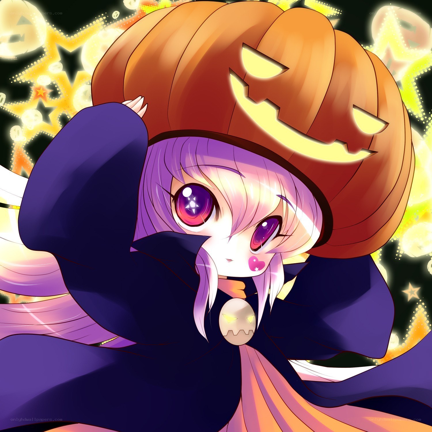 anime girl in pumpkin hat
