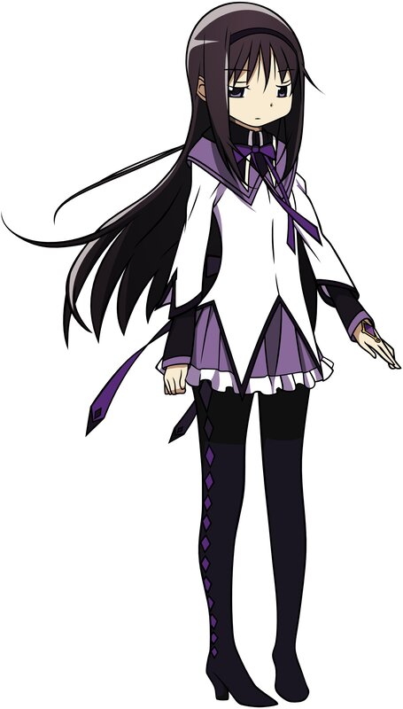 anime girl in purple and white outfit