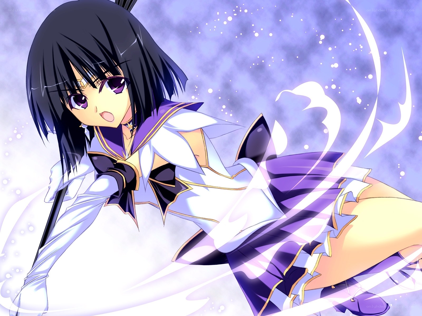 anime girl in purple and white