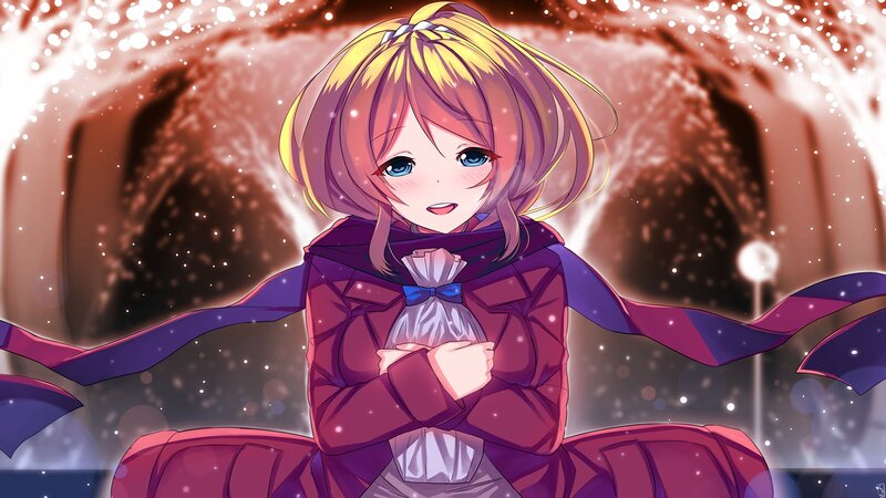 Anime Girl in Purple Coat — Festive