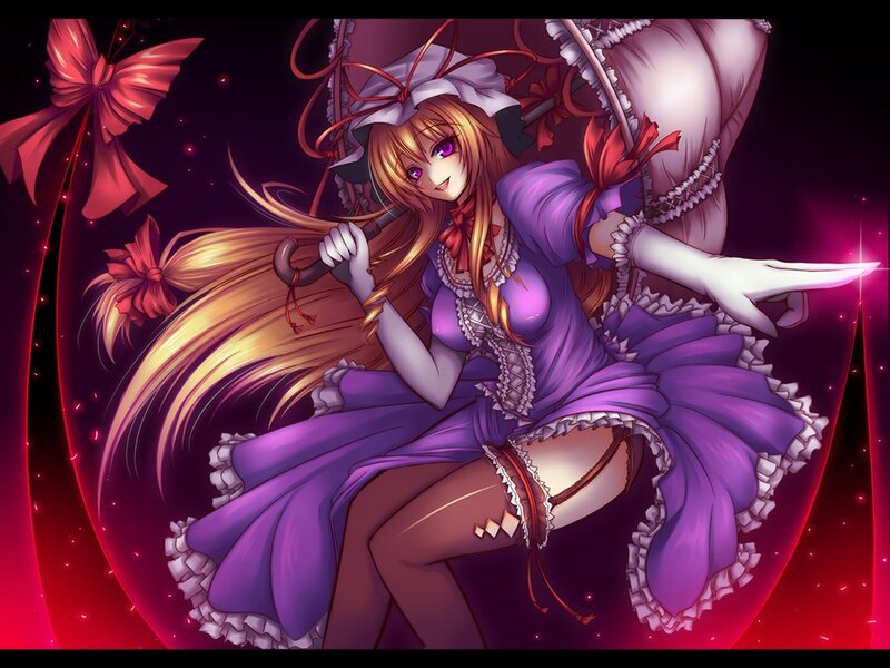 anime girl in purple dress