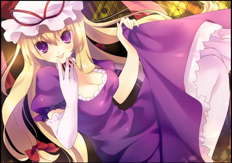 anime girl in purple dress