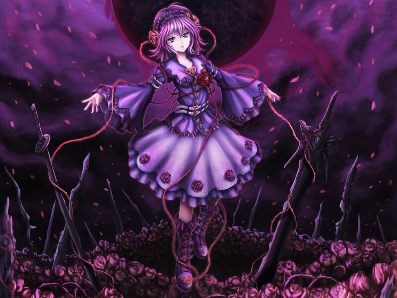 Anime girl in purple dress
