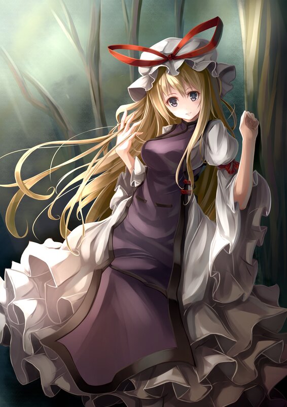 anime girl in purple dress