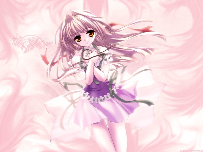 anime girl in purple dress