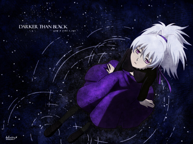 anime girl in purple dress