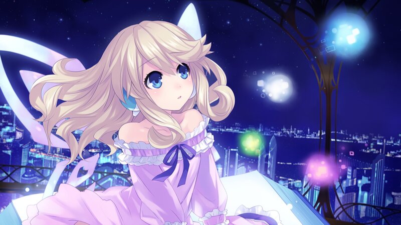 anime girl in purple dress