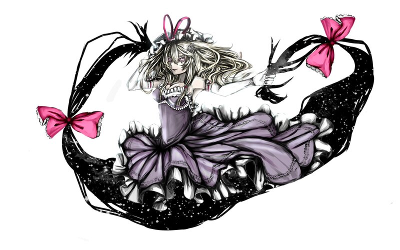 anime girl in purple dress