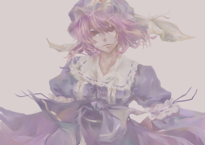 anime girl in purple dress