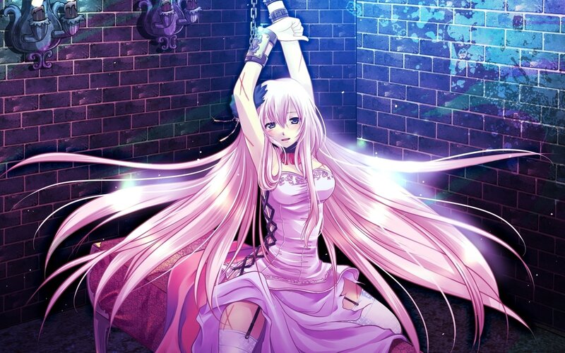 Anime girl in purple dress