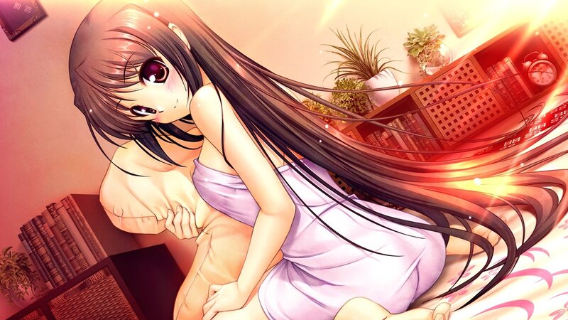 anime girl in purple dress