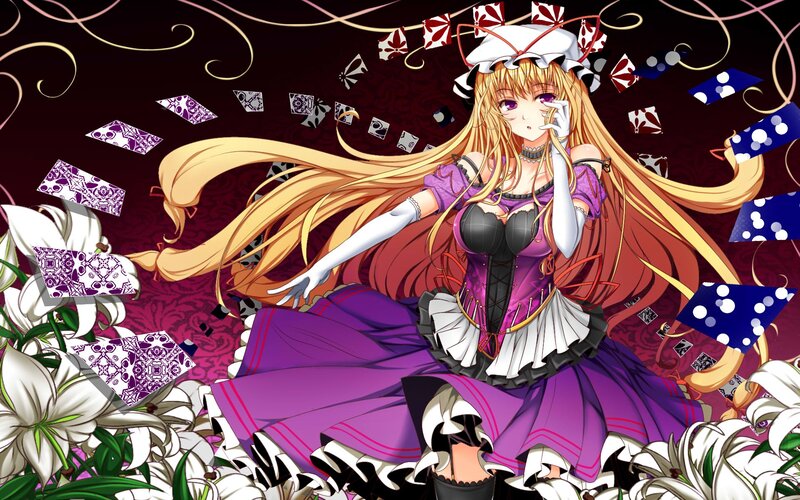 anime girl in purple dress