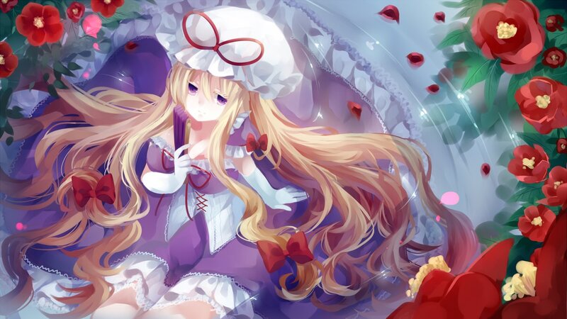 anime girl in purple dress
