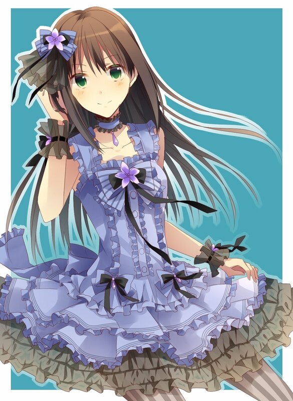 anime girl in purple dress