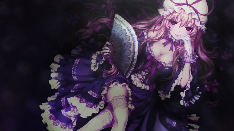 anime girl in purple dress