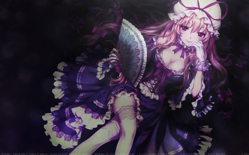 anime girl in purple dress