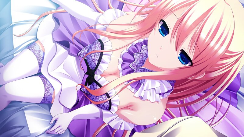 anime girl in purple dress