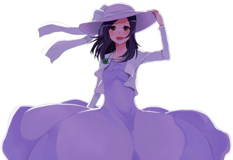 anime girl in purple dress