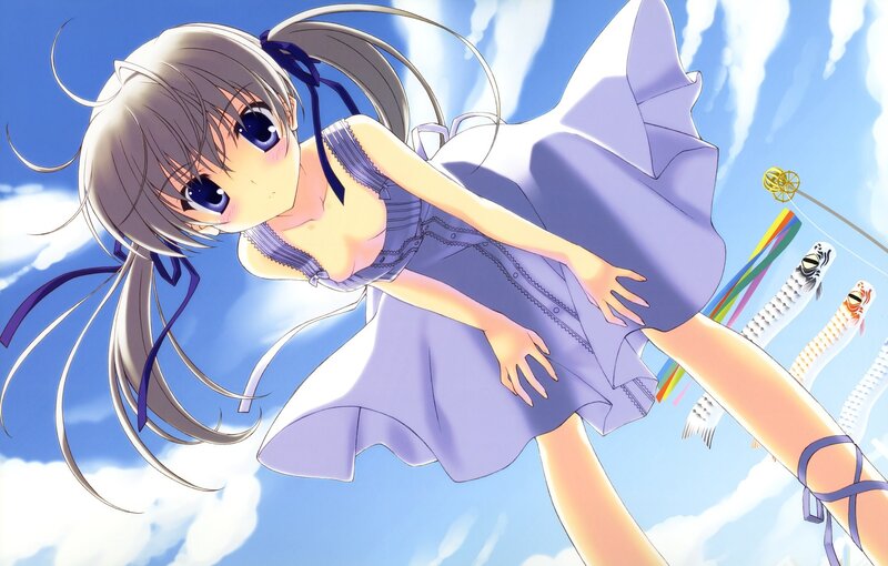 anime girl in purple dress