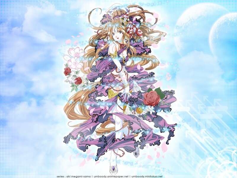 Anime girl in purple dress