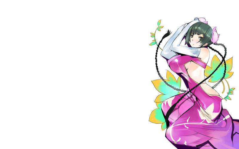 anime girl in purple dress