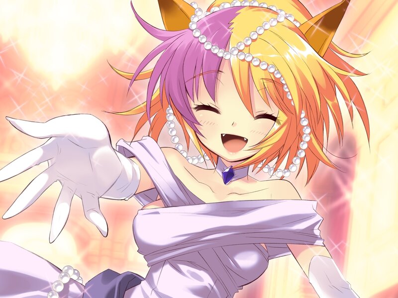anime girl in purple dress