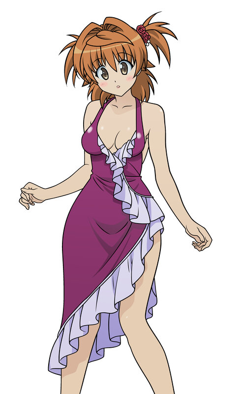 anime girl in purple dress