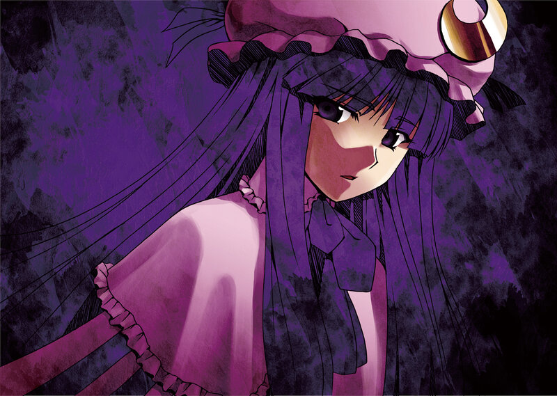 anime girl in purple dress