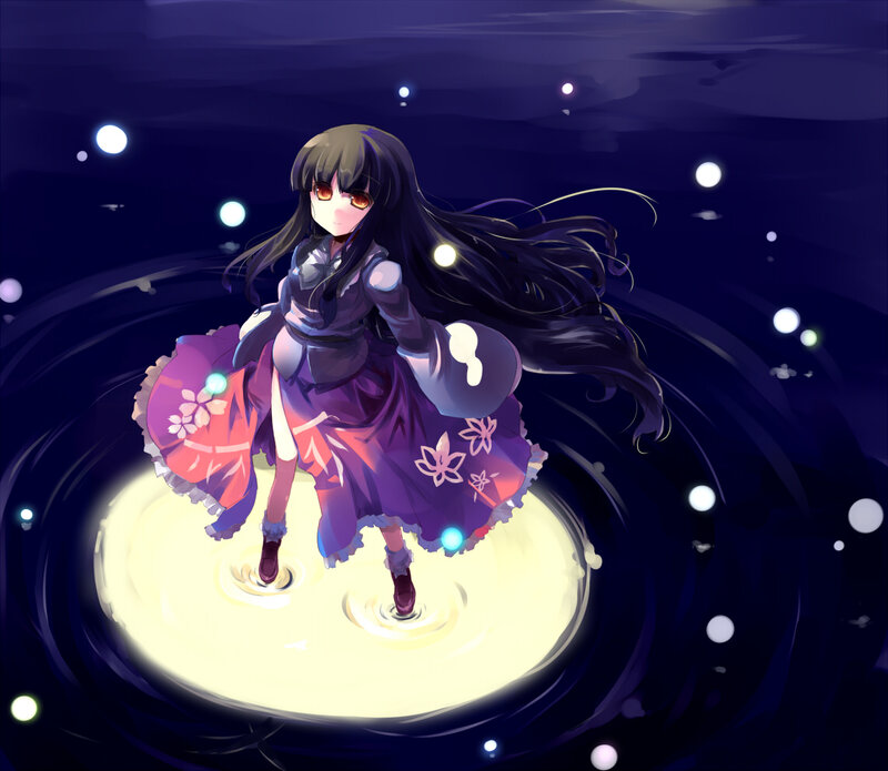 anime girl in purple dress