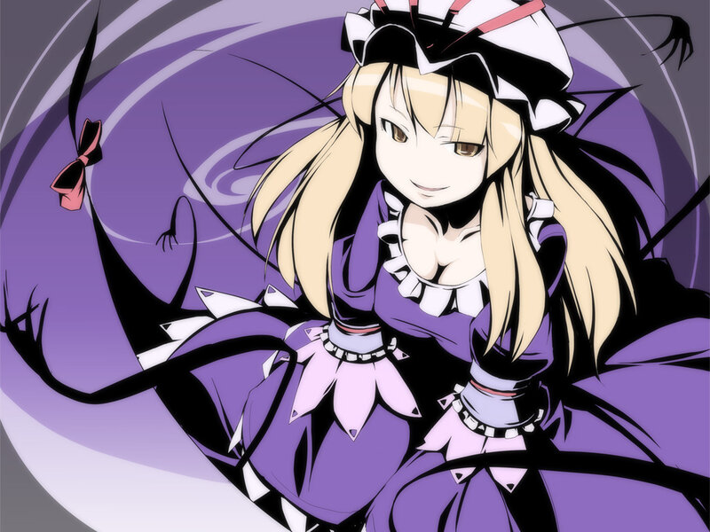 anime girl in purple dress