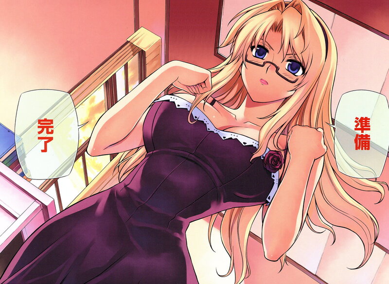 anime girl in purple dress