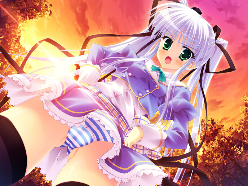 anime girl in purple dress