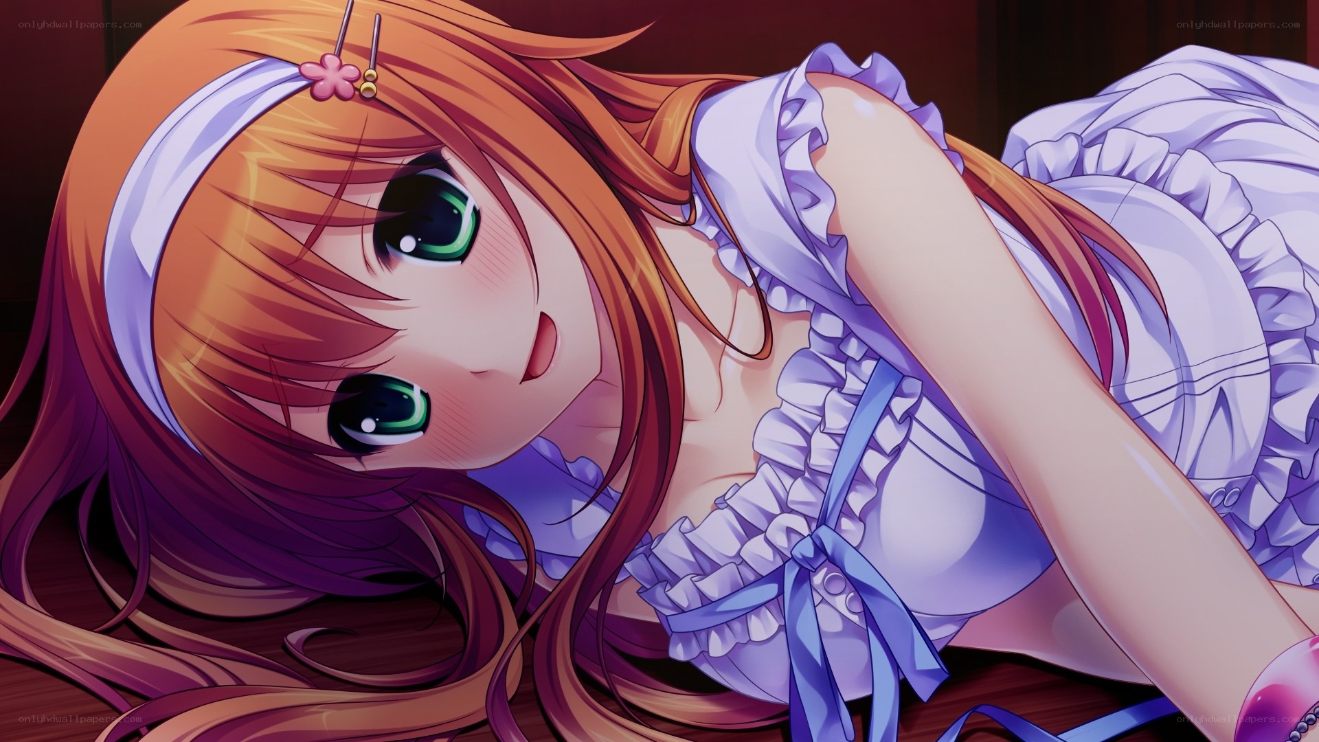 anime girl in purple dress