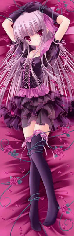 anime girl in purple dress