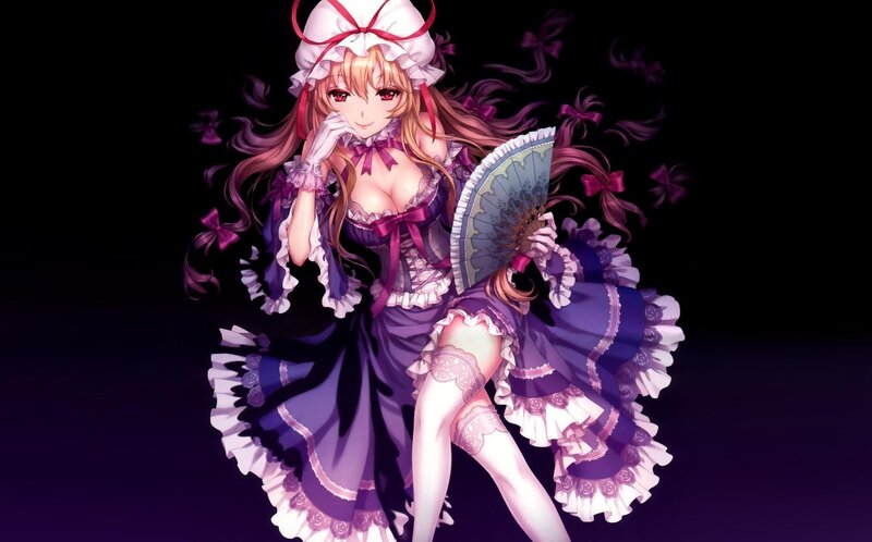 anime girl in purple dress