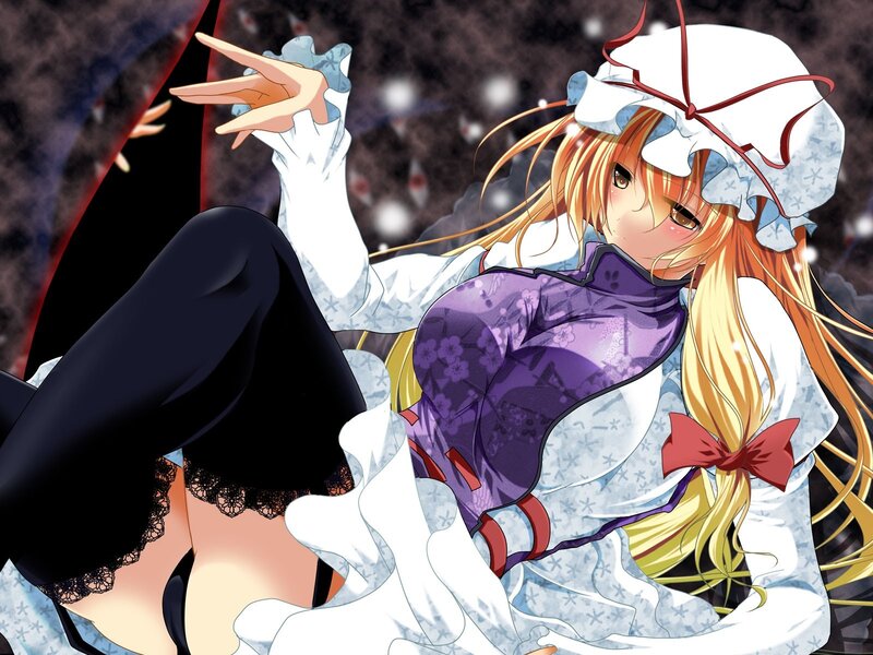 anime girl in purple dress
