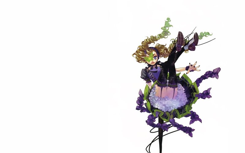 anime girl in purple dress