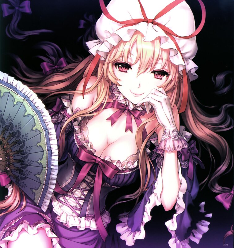 anime girl in purple dress