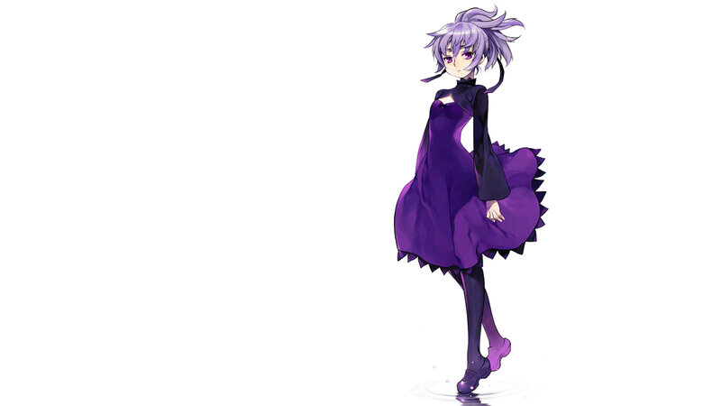 anime girl in purple dress