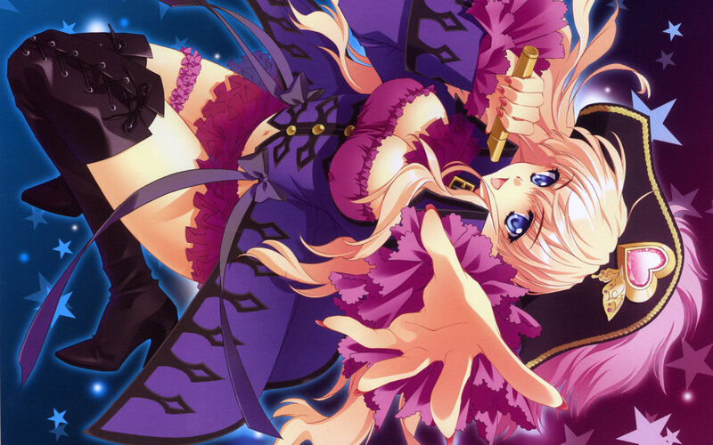 anime girl in purple dress
