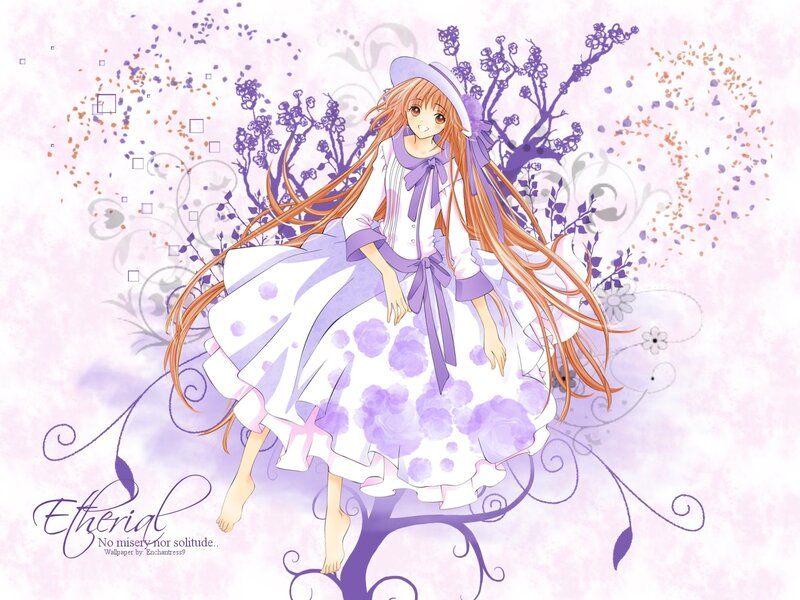 Anime girl in purple dress